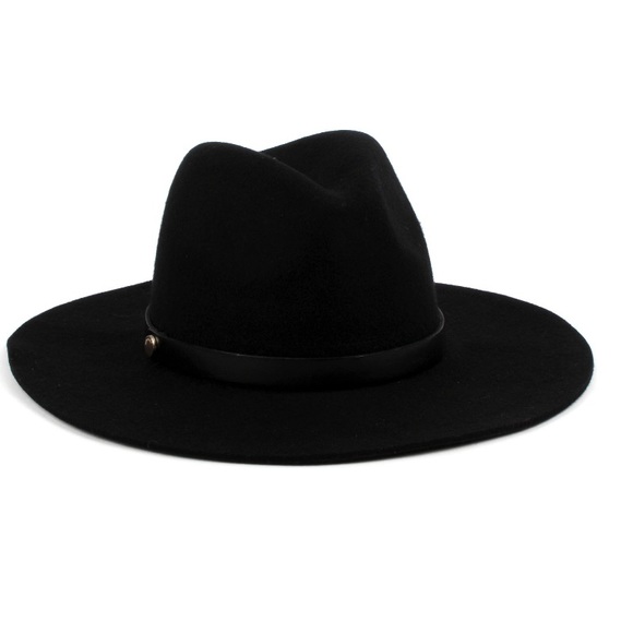 All Saints Accessories - NWT All Saints Long Brim Fedora+100% Wool+Brass Logo rivet+Black